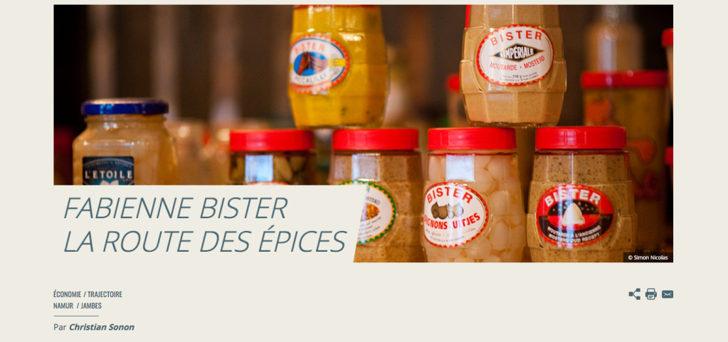 Capture d’écran d’un article de Waw Magazine s’intitulant: « Fabienne Bister, la route des épices », publié En 2013 et disponible à l’adresse: https://www.wawmagazine.be/fr/fabienne-bister-la-route-des-epices